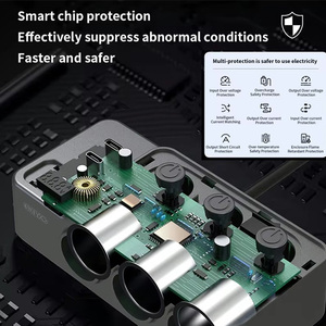 Caricabatterie per Auto 120W con <span class=keywords><strong>Adattatore</strong></span> QC3.0, Ricarica Rapida PD35W, Porte USB, Splitter <span class=keywords><strong>Accendisigari</strong></span> 12-24V, Voltmetro LED - Product Image 5
