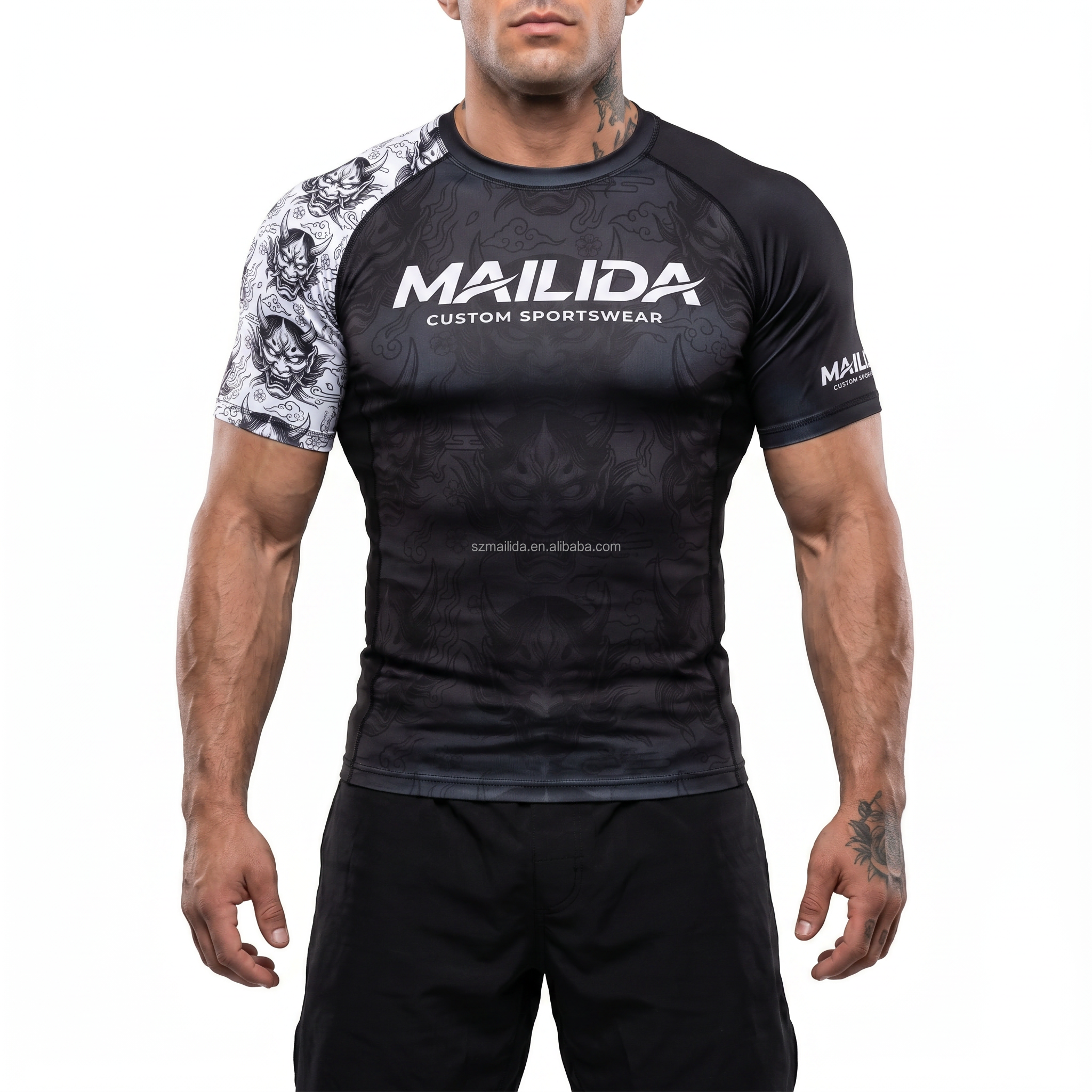 Maschera Hannya Bianco Nero Raglan