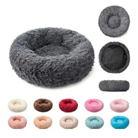 Lit pour chien en forme de donut, lit pour petit animal, lit pour chat, lit pour chien en forme de donut, lit moelleux en peluche pour animal de compagnie, canapé apaisant pour animal de compagnie