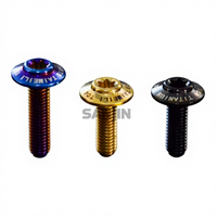 Vis antivol ISO métriques en nickel-titane M5 M6x10/12/15/20/25/30/35mm à tête trompette pour freins à disque de moto, finition oxyde noir