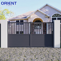 Puerta Corredera Automática de Aluminio para Entrada de Vehículos, Puerta de Seguridad Eléctrica con Control Remoto, Diseño Personalizado, Puerta Doble Abatible