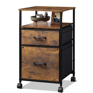 Modern Minimalist Mobile Office <b>Filing</b> Cabinet With <b>Drawers</b> 3 Floors Portable Storage Rack Rectangle Standing Type - Product Image 1