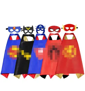 Kids Polyester Double Side Capes Mask Cartoon Cosplay Cloak Set TV Movie Halloween Holiday Party Costumes Parties
