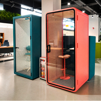 Cabine de bureau insonorisée portable, cabine de réunion acoustique, aluminium, verre, ventilateur silencieux, LED, assemblage rapide, certifiée CE, modulaire