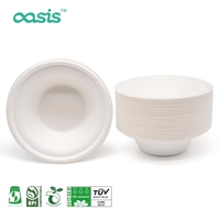 Bol à salade jetable Oasis 12oz biodégradable et écologique, personnalisable avec logo, résistant au réfrigérateur, pour le camping – en bagasse de papier, étanche