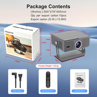 Proyector Inteligente LCD Portátil 1080P 400 Lúmenes Android 11 Mini Proyector con Enfoque Automático para Cine en Casa