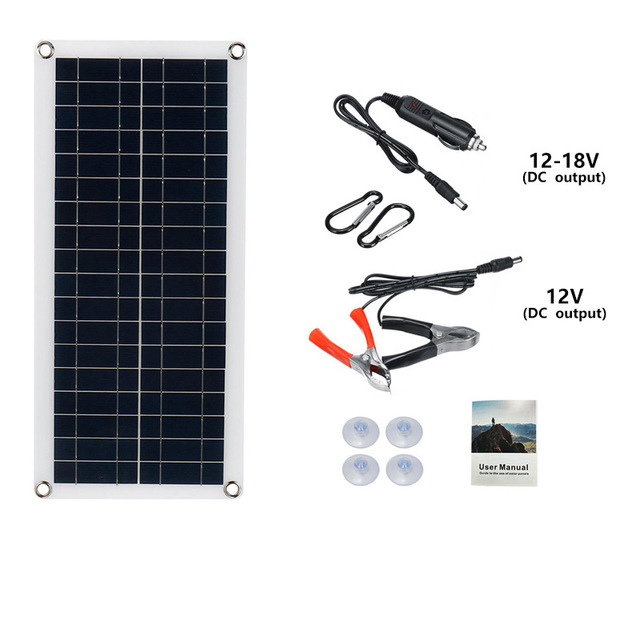 Portable 12V USB Charging Interface Solar Panel Kit Waterproof Flexible Solar Cells for Mobile Phone RV Car for Outdoor Use