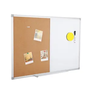 Wall-Mounted Memo Board and Cork Combination Board Magnetic Bulletin Combo Whiteboard for Home Office