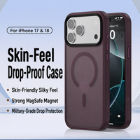 Coque antichoc effet peau pour iPhone 18 17 Pro Max avec aimant puissant, protection de caméra surélevée, anti-rayures, protection robuste