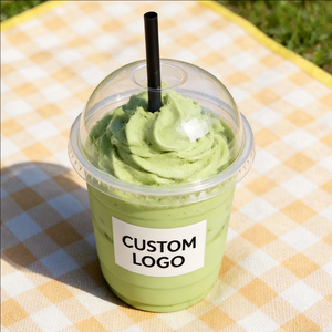 Gobelets en plastique rigide transparent avec couvercle et paille pour desserts, 16oz, 12oz, 30oz – Gobelets en plastique de 16oz pour desserts - Product Image 5