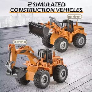 Vehículo de construcción teledirigido de 4 canales, 27Mhz, simulación de camión, excavadora, juguete de coche con luz, camiones teledirigidos, nuevo producto - Product Image 2