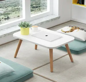 โต๊ะคอมโพสิตเฟอร์นิเจอร์ห้องนั่งเล่นโต๊ะไม้เนื้อแข็งสีขาวนอร์ดิก MDF โต๊ะกาแฟ