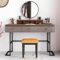 Coiffeuse moderne Meubles de chambre Commode Bureaux Maquillage Pieds en métal Coiffeuse avec miroir et tiroir