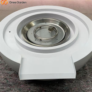 Brasero de Acero Corten Blanco con Cascada y Palo para Leña - Calentador de Fuente Ecológico para Piscina y Jardín - Product Image 2