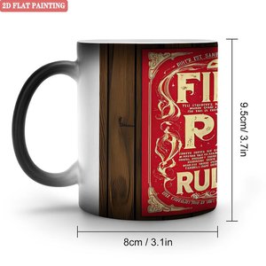 Frosted Black 11oz <b>Ceramic</b> <b>Mug</b> Heat Sensitive Color Changing Cup Wedding Guest Souvenir - Product Image 1