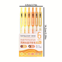 Stylos gel de grande capacité, couleurs variées, marqueurs multicolores, rétractables, 0,7 mm, ensemble de papeterie pour étudiants, 6 couleurs