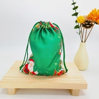 Sac de rangement de cadeaux de Noël en polyester écologique personnalisé avec impression durable et design de mode pour offrir des cadeaux
