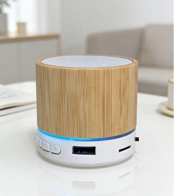 Eco-friendly A9 Bamboo Bluetooth Speaker Natural Wood Mini Wireless Speaker Customized for Corporate Promotional Gifts