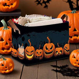 XR transfrontalier Halloween Rectangle écologique pliable panier de rangement dessin animé jouet boîte à vêtements <span class=keywords><strong>toile</strong></span> multifonctionnelle - Product Image 1