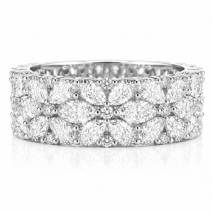 Marquise Cut Lab Grown Diamond Eternity Band <b>Ring</b> 10K 14K 18K Solid Gold Wedding Anniversary Fine Jewelry - Product Image 2