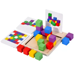 Versus Bouwstenen Voor Enkele Bijpassende Foto Montessori Educatief Speelgoed Houten Uitdrukking Puzzels Bouwstenen