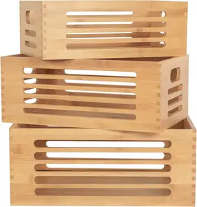Cucina soggiorno bagno contenitore di legno ufficio di bambù contenitore di legno casa scatola di immagazzinaggio