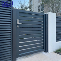 Portail piétonnier moderne en aluminium sur mesure pour allée de jardin de villa, résistant à la rouille, thermolaqué, portail d'entrée, directement de l'usine OEM