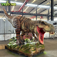 Modèle de dinosaure T-Rex animatronique grandeur nature à commande servo-moteur pour parc d'attractions/parc à thème sur les dinosaures/musée