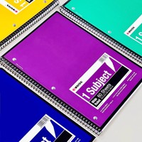 Carnet à spirale personnalisé style américain, 1 matière, lignage large, couverture perforée 3 trous, papeterie scolaire en gros
