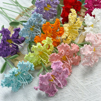 Bouquet de fleurs artificielles en crêpe de myrte tricotées à la main, finies au crochet, fleurs éternelles, décoration d'intérieur, cadeau