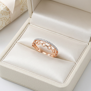 Fournisseur et fabricant de Hong Kong, bague élégante empilable pour un usage quotidien, bijoux en diamant naturel véritable, bague en or rose massif 18 carats - Product Image 6