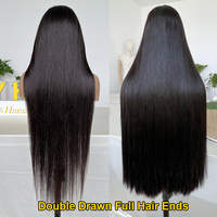 GDYhair Perruques en cheveux humains vierges vietnamiens ultra-lisses avec dentelle frontale HD 13x4, Perruques frontales complètes HD 360 en dentelle
