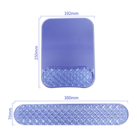 Ensemble de tapis de souris en silicone transparent en forme de dessin animé avec repose-poignet, tapis de jeu résistant à l'eau pour la maison et le bureau