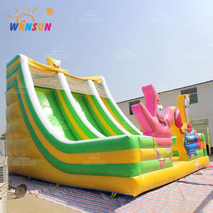 Tobogán Acuático Inflable Gigante de Doble Carril WINSUN con Temática de Bob Esponja para Niños - Product Image 5