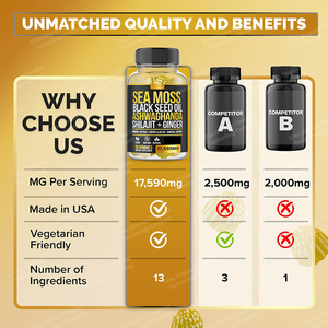 Deniz yosun siyah tohum yağı Ashwaghanda Shilajit zencefil Gummies enerji detoks Mineral destek Vegan olmayan gdo doğal takviyeleri yetişkin - Product Image 5