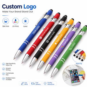 Custom Aluminum Touchscreen <b>Ballpoint</b> <b>Pen</b> Soft Grip Stylus <b>Pen</b> With Printed Logo For Corporate Promotion And Trade Show Gifts - Product Image 1