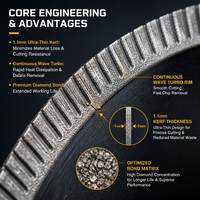 Kombination aus drei verschiedenen Spezifikationen robuster Diamant-Schneidklingen, geeignet für Betonpflastersteine.