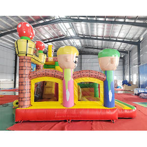 Château gonflable Mario pour enfants avec toboggan, en PVC, design portable pour utilisation intérieure/extérieure, garantie de 3 ans - Product Image 4