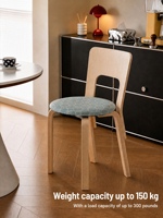 Chaise de salle à manger en bois massif de style moderne du milieu du siècle et tabouret en bois naturel pour petit appartement, bureau à domicile, mobilier au design durable