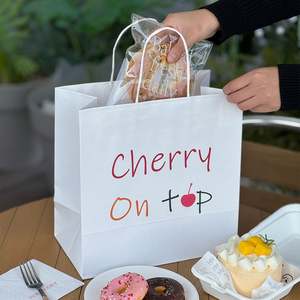 Bolsas de Papel Kraft Personalizadas, Ecológicas, Biodegradables, Reciclables, Resistentes a la Grasa, Aptas para Alimentos, con Asas Planas/Trenzadas para Panadería y Comida para Llevar - Product Image 4