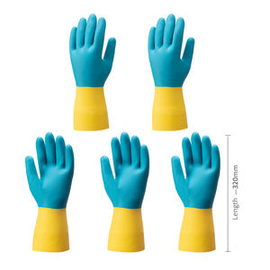 قفازات عمل صناعية مخصصة مقاومة للماء من النيوبرين مع قبضة ماسية من اللاتكس - Product Image 2