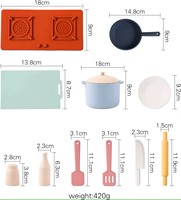 Nouveau semblant de jouets cadeaux tout-petits enfants Silicone cuisine ensemble de jeu jouets 9 pièces ustensiles de cuisine casseroles et ensemble de salle à manger jouer pour les enfants