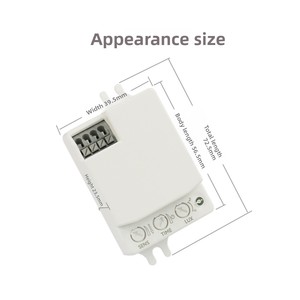 Interruptor de Inducción por <span class=keywords><strong>Radar</strong></span> de Microondas Pequeño para Detección de Cuerpos Humanos en Pasillos y Vehículos, Alcance de 1.5-15m, Protección Contra el Sol y el Frío - Product Image 2