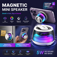 Support magnétique Haut-parleur Bluetooth 5W Son HIFI Stéréo TWS Portable Lumière LED RVB Mini Haut-parleur sans fil portable
