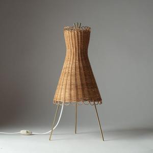 Lampe de table en rotin faite à la main, ampoule à incandescence E27, commande par interrupteur, pour salon, chambre à coucher, lumière décorative - Product Image 2