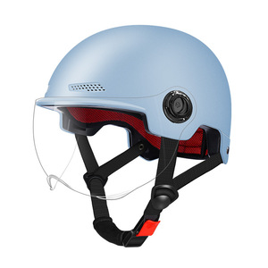 [Personalizzabile] Nuovo Casco Mezzo Integrale Certificato 3C/DOT per Moto/Bici Elettrica, Protezione Solare Estiva per Adulti con Visiera Trasparente - Product Image 5