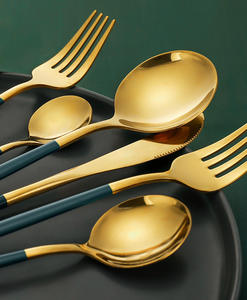 Juegos de Cubiertos Dorados de acero inoxidable, Cubiertos Dorados, tenedor y cuchara - Product Image 6