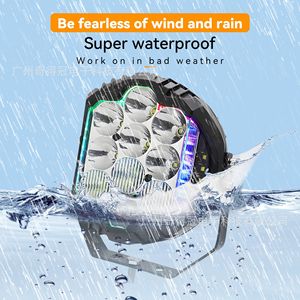 Three-Sided Rgb <b>Work</b> <b>Light</b> 7 Inch <b>Led</b> Off Road Lighting With Remote Control Waterproof For Vehicle Use - Product Image 1
