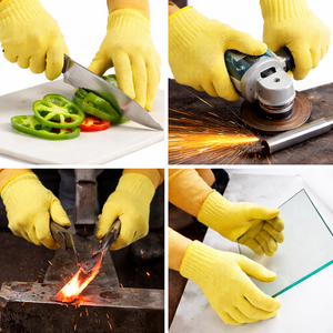 Customizable Kevlar Fiber Heat Resistant Welding Gloves 350°C Flame Retardant Elastic Wrist Cut Resistant Foundry Safety Gloves - Product Image 5