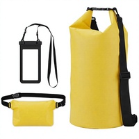 Kit de sac étanche KYG 10L 3-en-1 (bandoulière/ceinture/étui pour téléphone) Sac à dos multi-usages pour la natation, la randonnée, le surf, le rafting, le camping